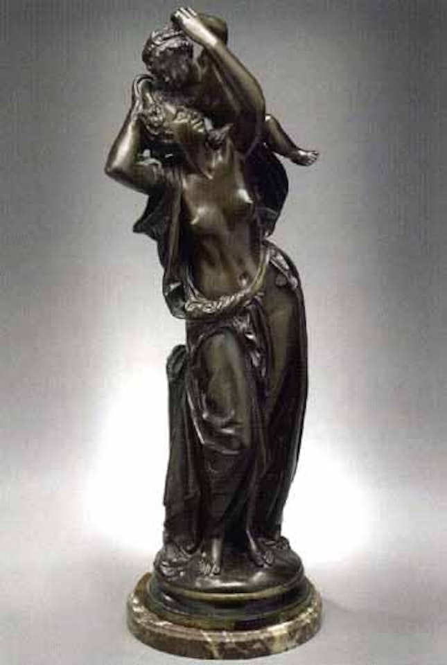 Female figure swinging baby aloft by Albert-Ernest Carrier-Belleuse