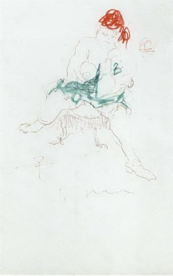 Seated woman by Lucio Fontana