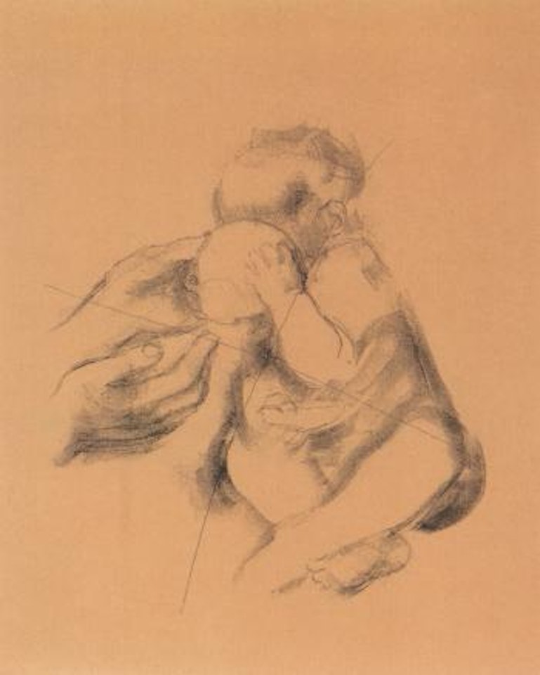 Young child drinking from a cup by Kathe Kollwitz