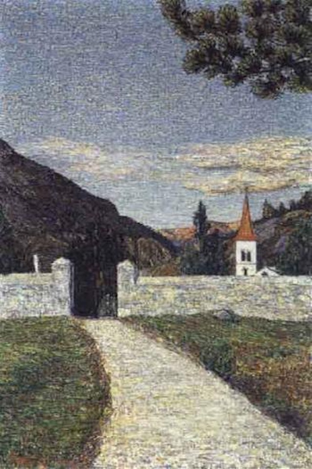 White church, Maloya by Gottardo Segantini