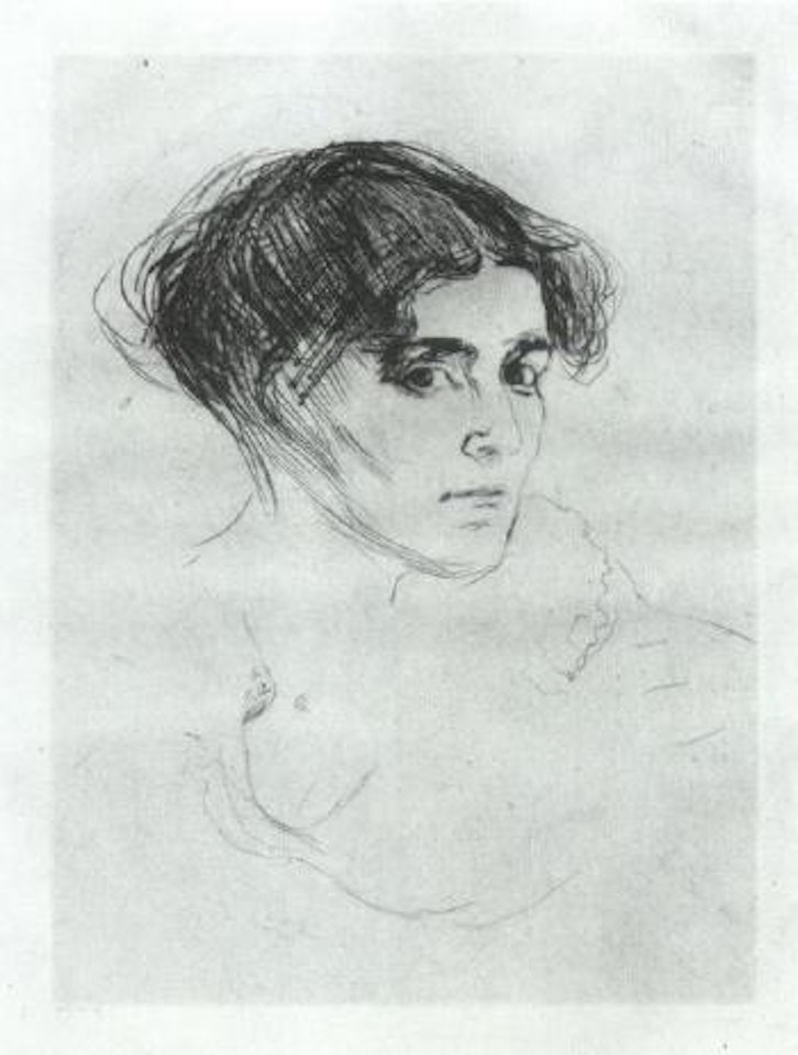 Portrait of a woman's head by Edvard Munch