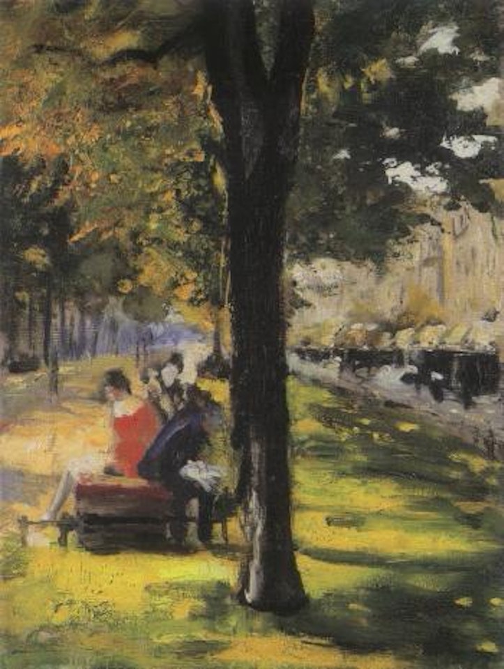 Promenade under the lime trees by Lesser Ury
