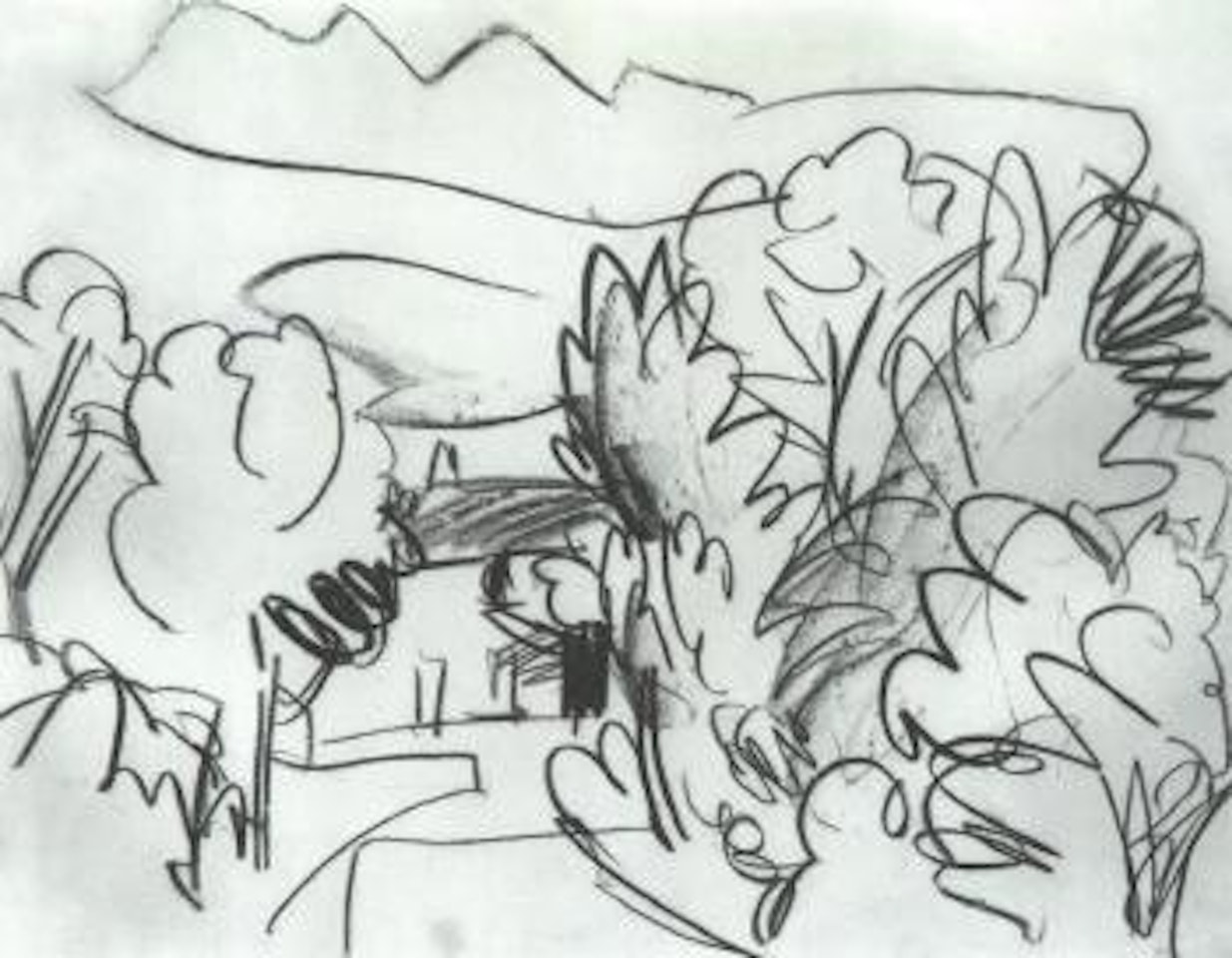 House under the trees by Ernst Ludwig Kirchner