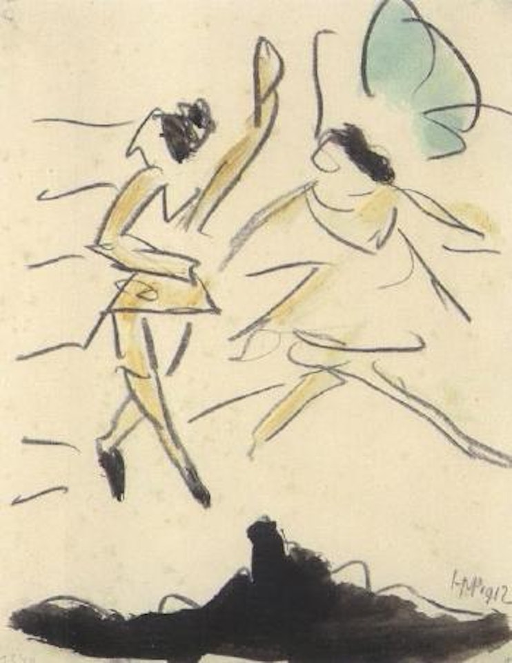 Couple dancing together by Max Pechstein