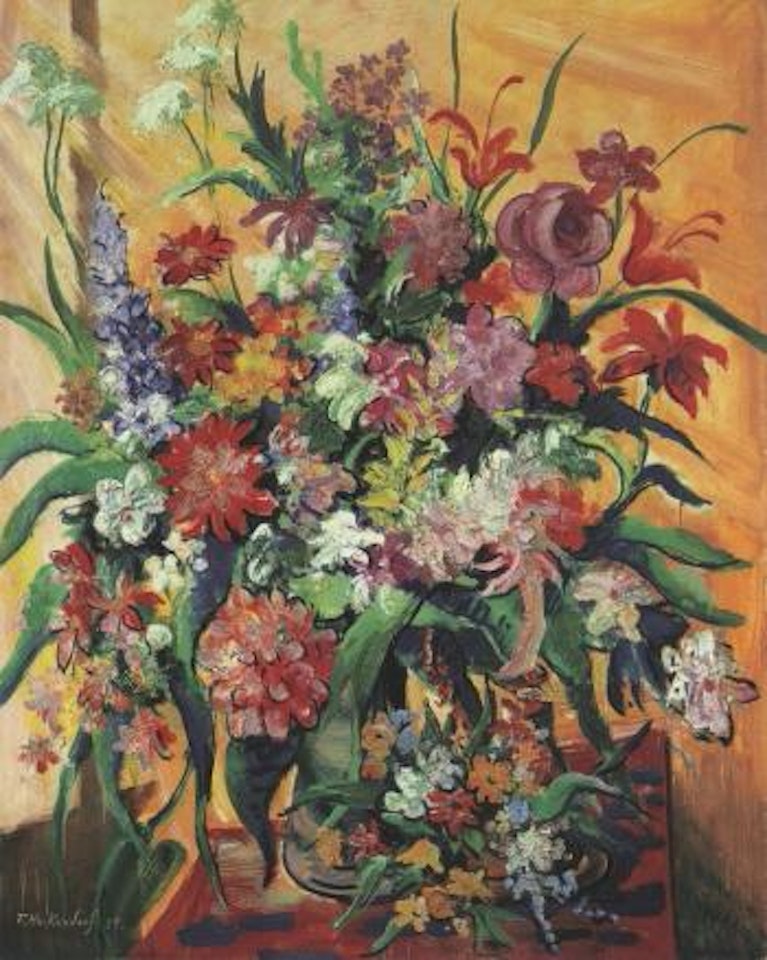 Still life with flowers by Franz Heckendorf
