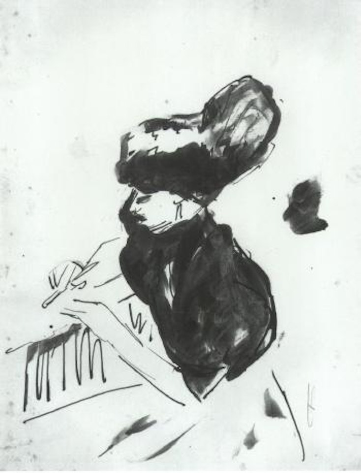 Left-hand view of a seated woman by Max Pechstein
