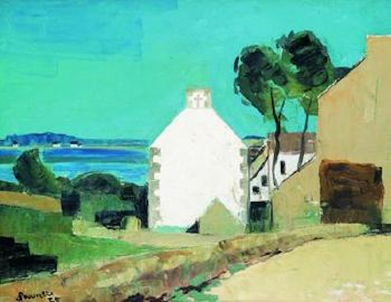 Village en bord de mer by Jean Souverbie