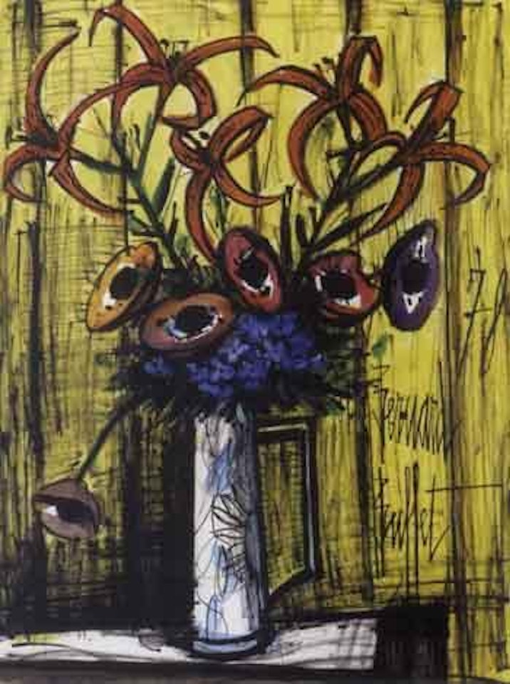Bouquet d'anemones et de liliums by Bernard Buffet