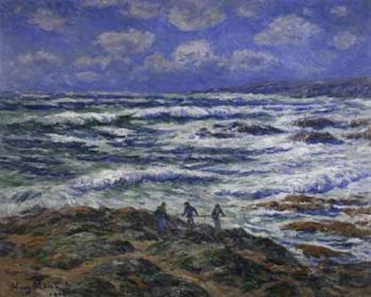 Gros temps, les Cotes du Finistere by Henry Moret