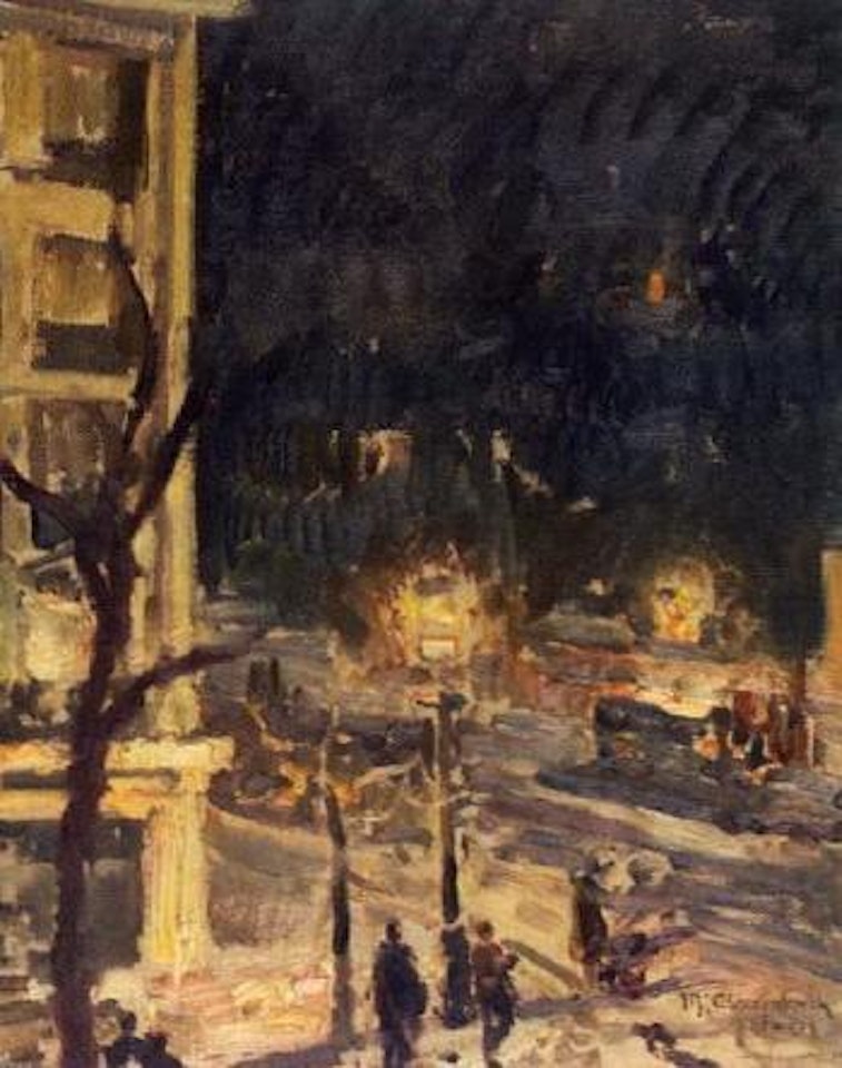 Paris street in the evening by Max Clarenbach