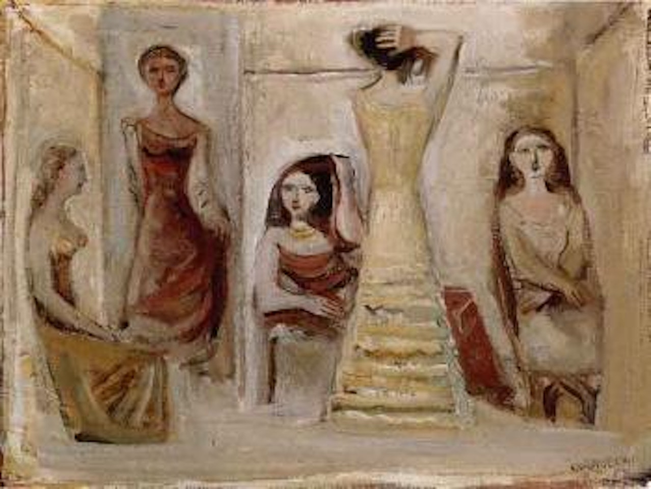 Cinque donne by Massimo Campigli