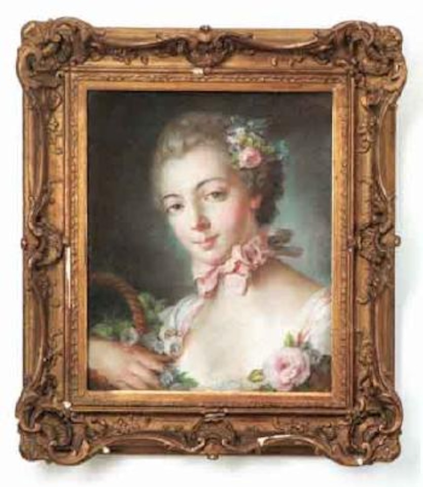Girl with flower basket by Francois Boucher