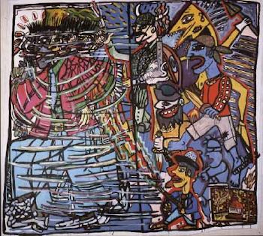 Homme poursuivi par des pirates by Robert Combas