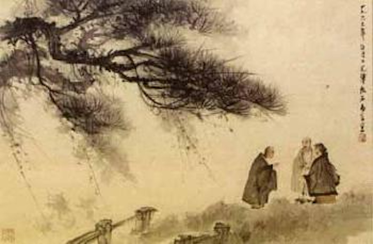 Sages beneath a pine tree by Fu Baoshi