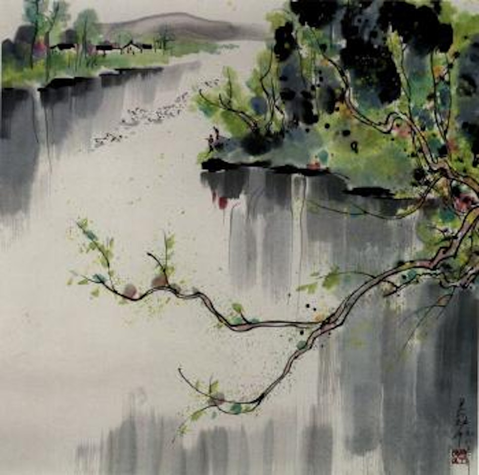 Riverside village by Wu Guanzhong