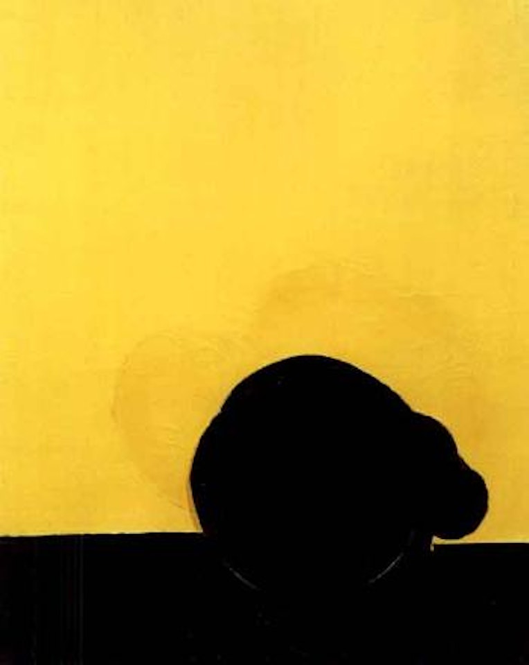 Composition black and yellow by Luis Feito