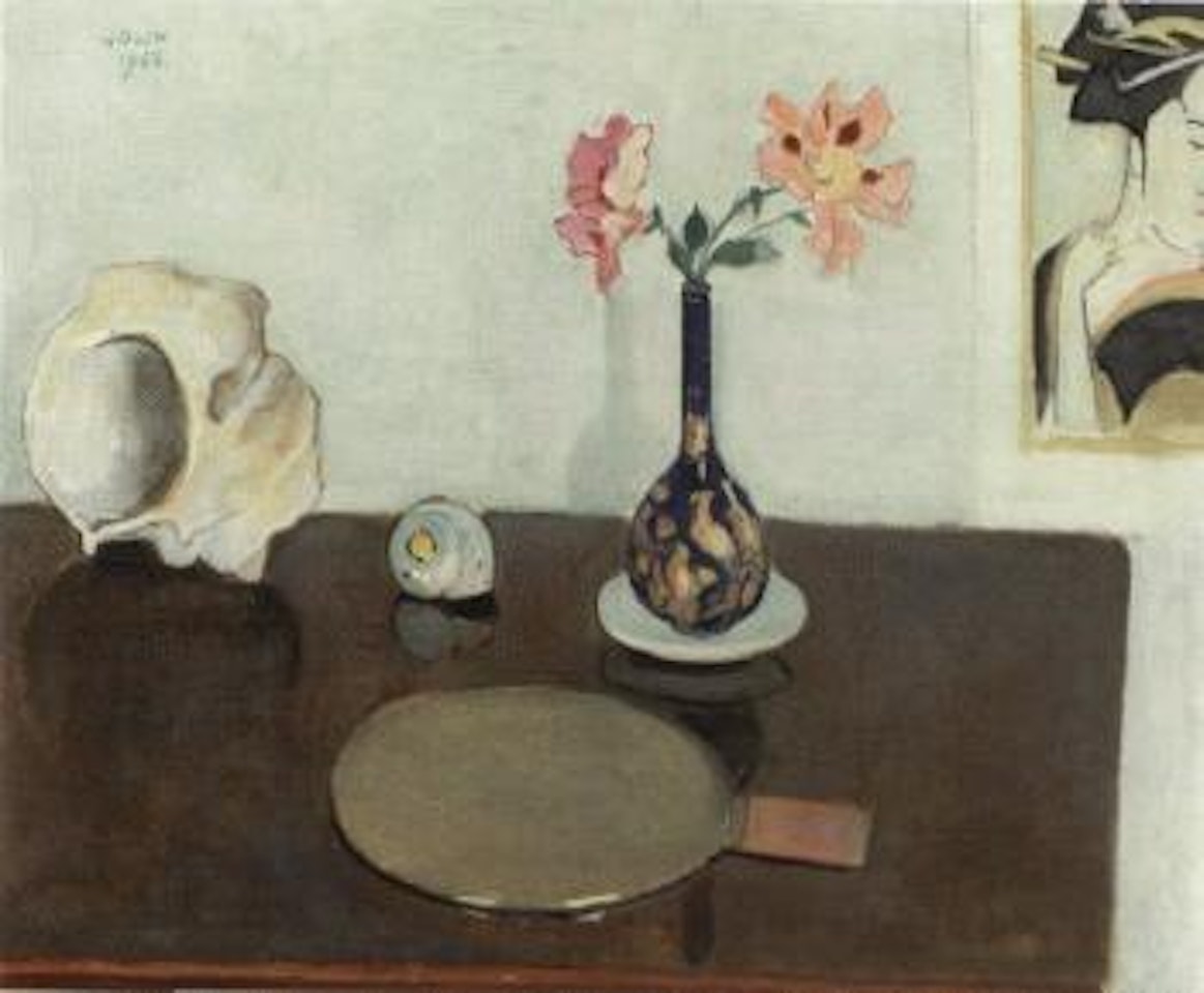 Still life of flowers and mirror by Einar Jolin