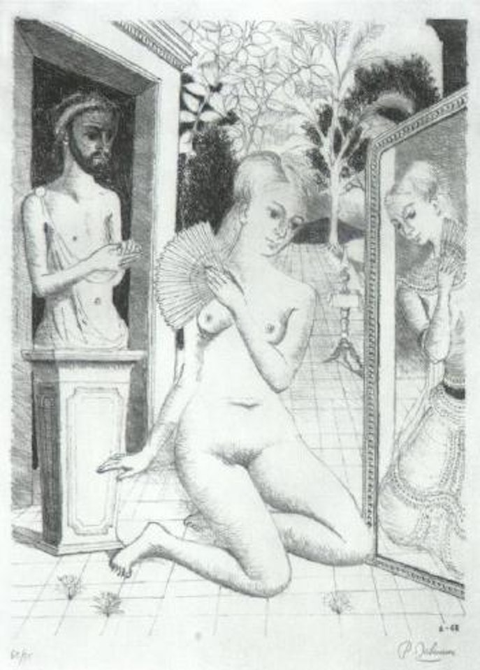 The fan by Paul Delvaux