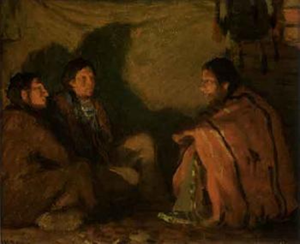 Indians by firelight by Joseph Henry Sharp