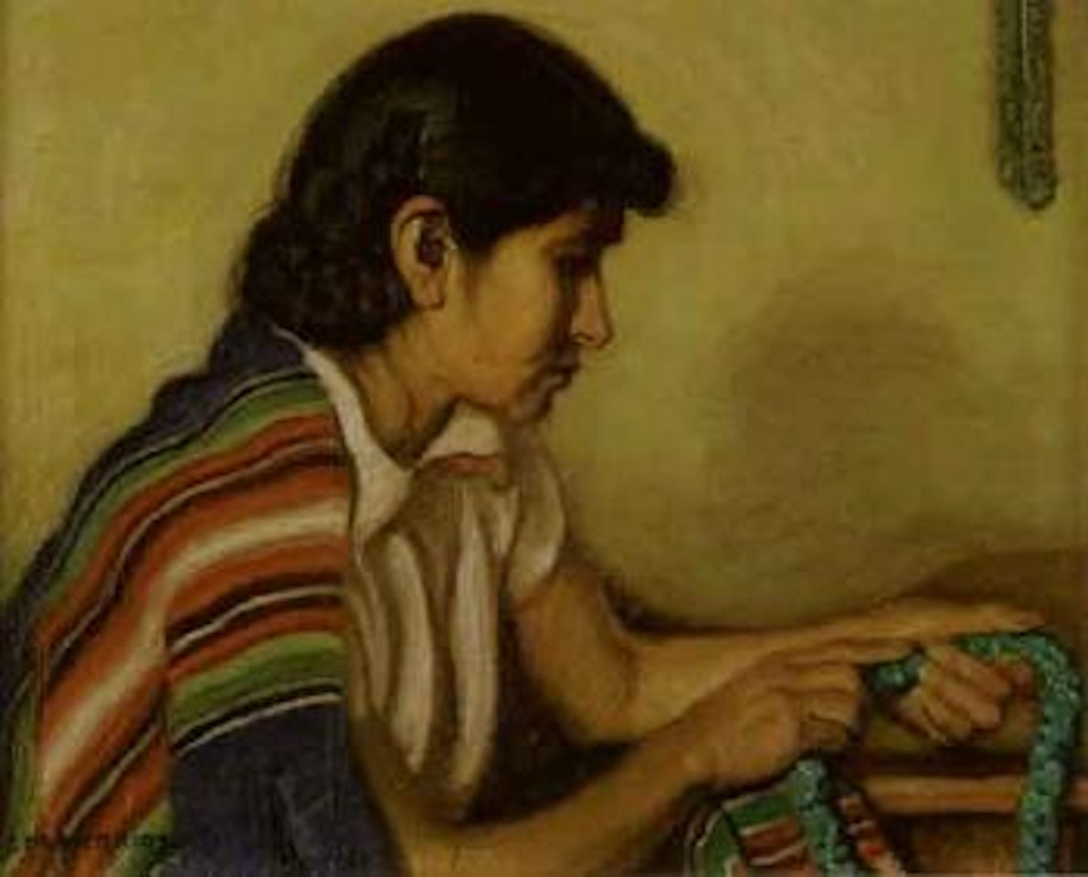 Green corn necklace by Ernest Martin Hennings