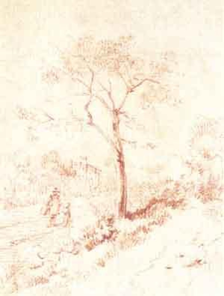 Landscapes with trees and figures by Jean-Honoré Fragonard