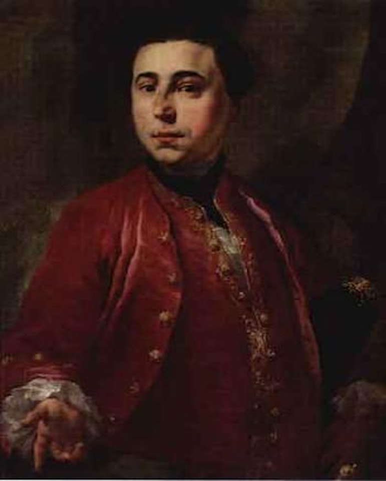 Portrait of gentleman wearing red by Neapolitan School
