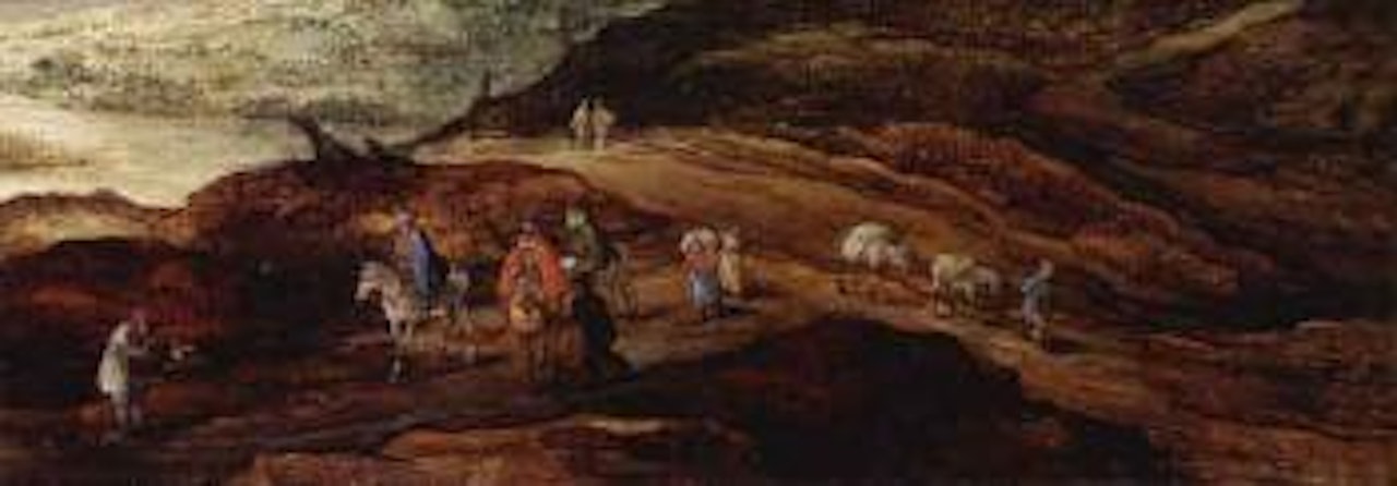 Mountain landscape with figures by Joos de Momper the Younger