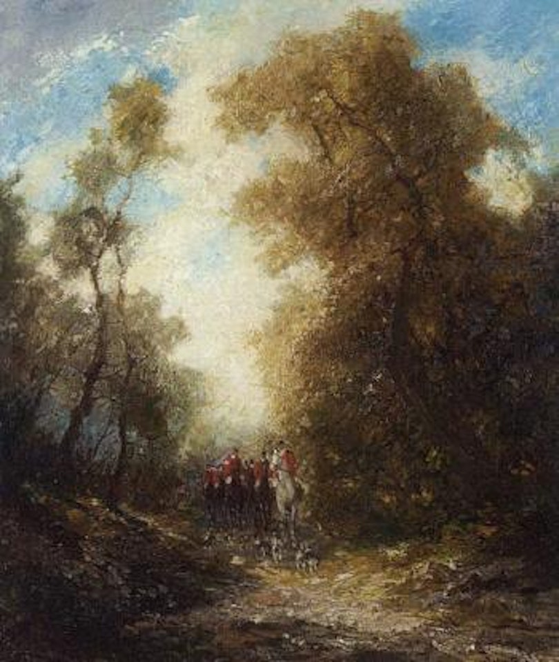 Hunters in wood by Otto Pippel
