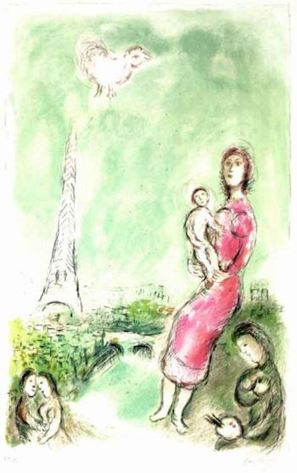 Maternite rouge by Marc Chagall