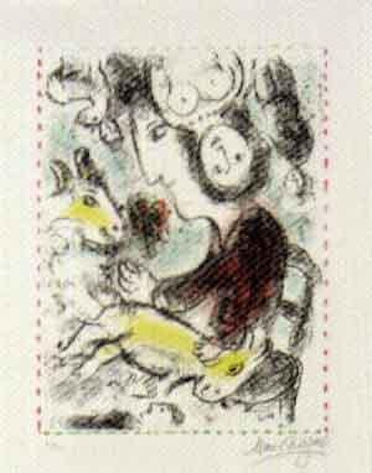 L'artiste a la chevre by Marc Chagall