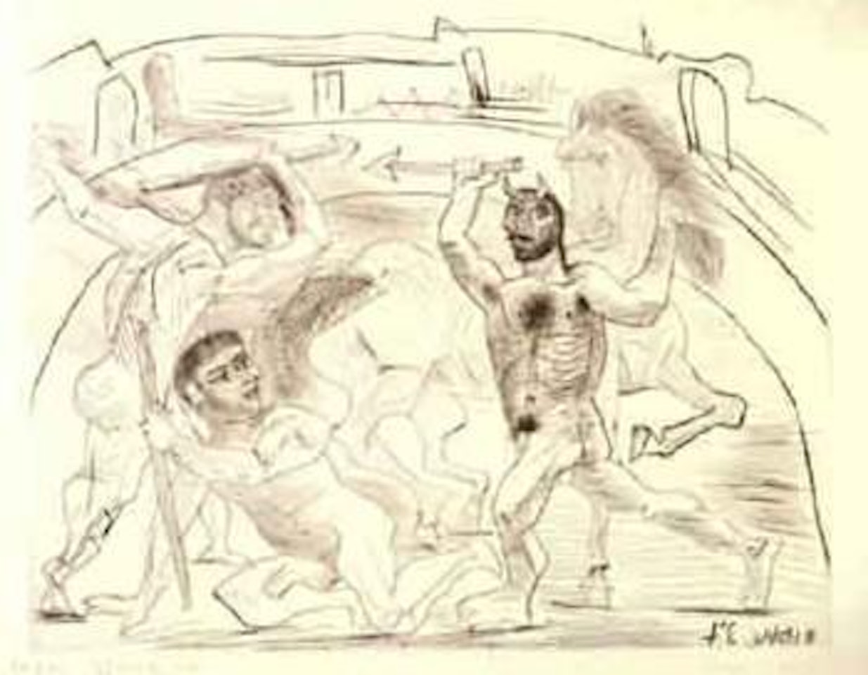 Le combat by Pablo Picasso