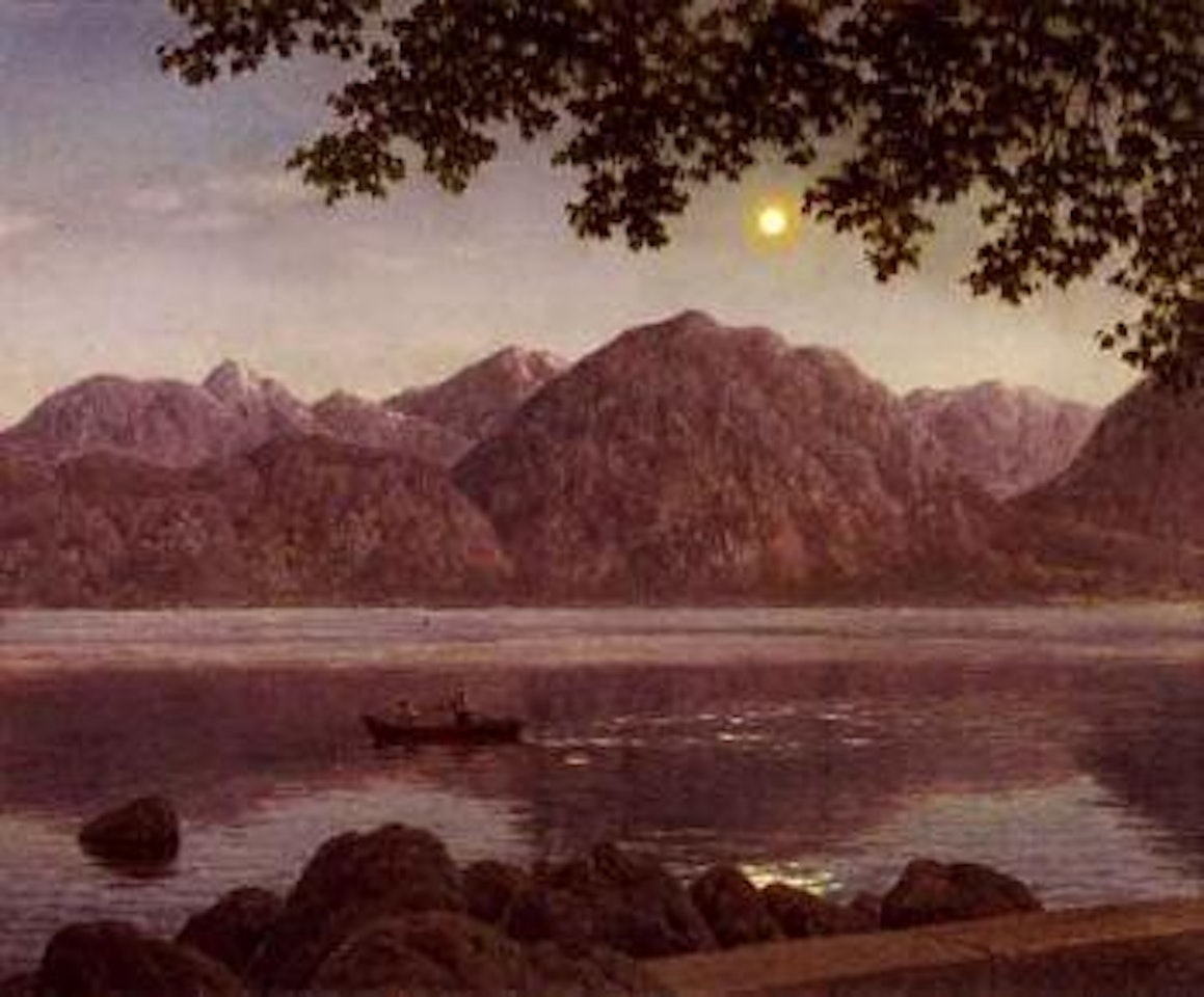 Lever de lune, Montreax, Lac de Geneve by Ivan Fedorovich Choultse