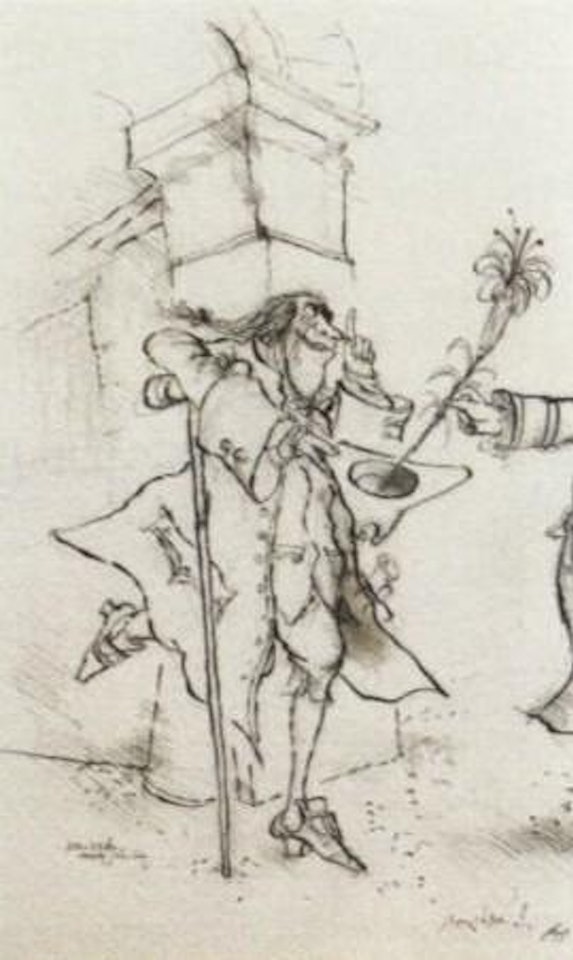 Oscar Wilde meets John Gay by Ronald Searle
