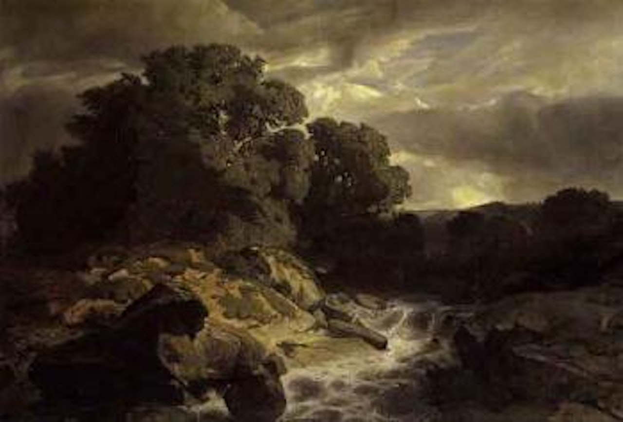 Landscape with rapid mountain stream by Alexandre Calame