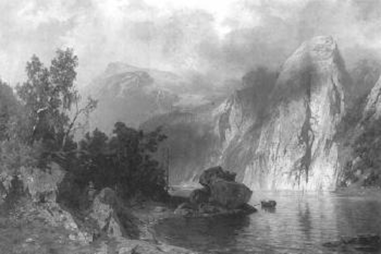 Clouds over a fjord by August Wilhelm Leu