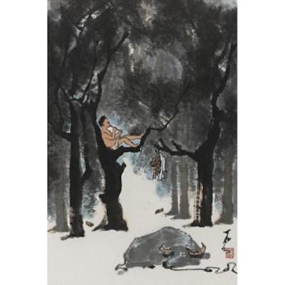 The ox herder by Li Keran
