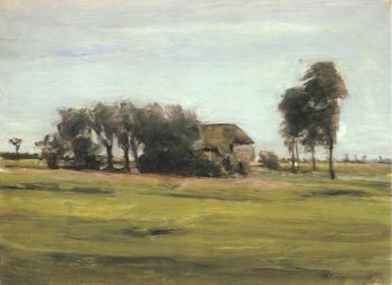 Dutch farm below trees by Max Liebermann