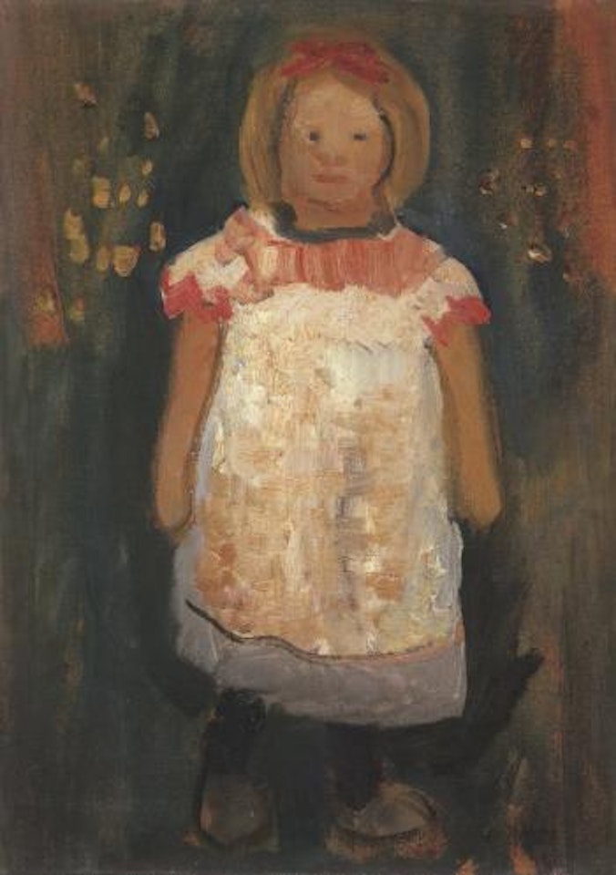 Little girl with apron by Paula Modersohn-Becker