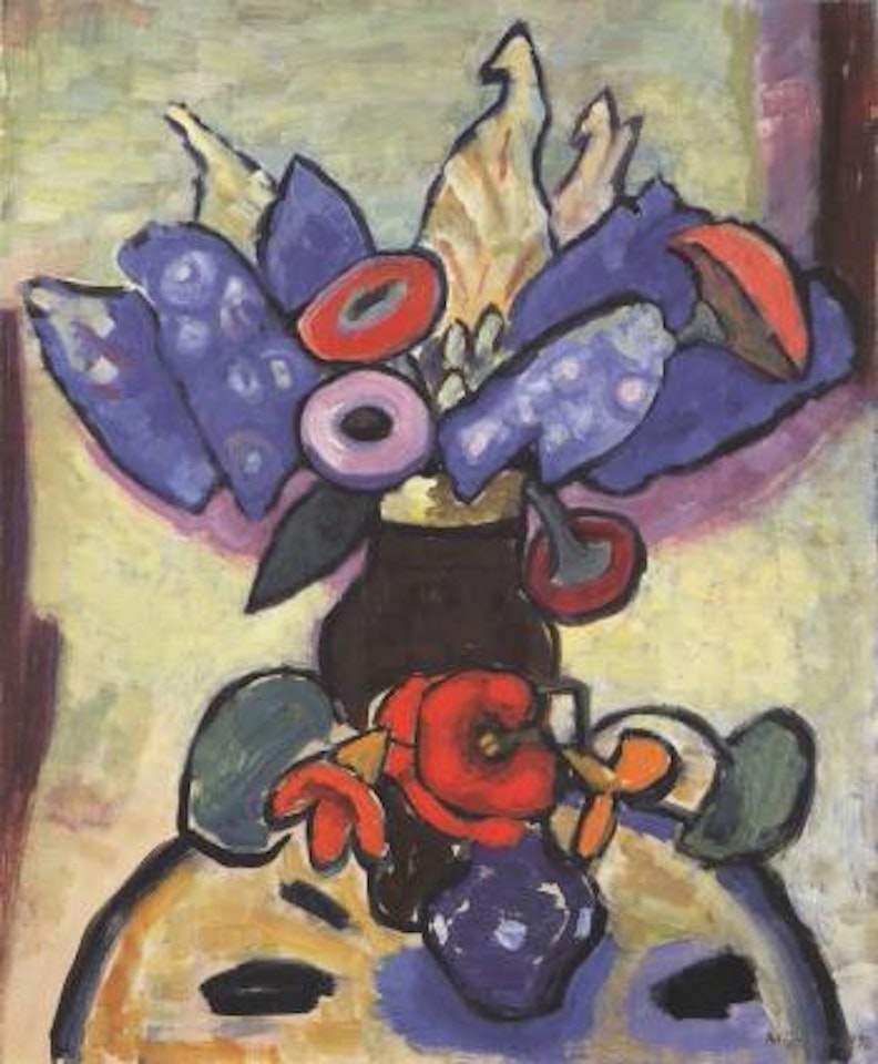 Flowers, delphinium and capuchin by Gabriele Münter