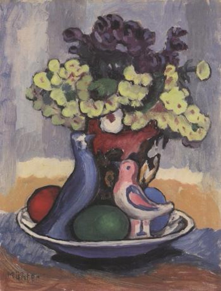 Easter still life, primroses and Easter eggs by Gabriele Münter