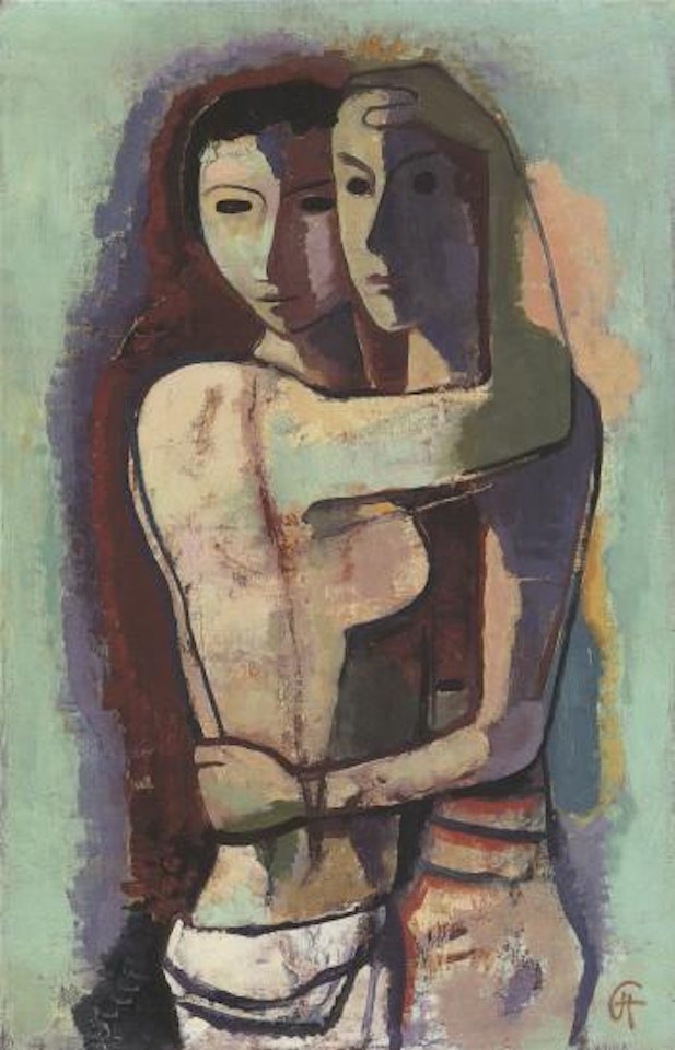 Two girls, friendship by Karl Hofer