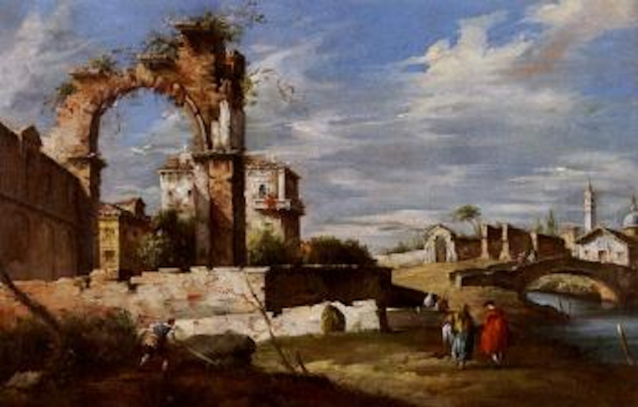 Architectural ruins and Capriccio by Francesco Guardi