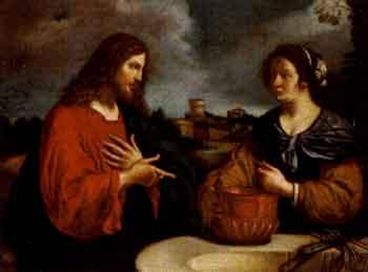Christ and the woman of Samaria at the well by Guercino