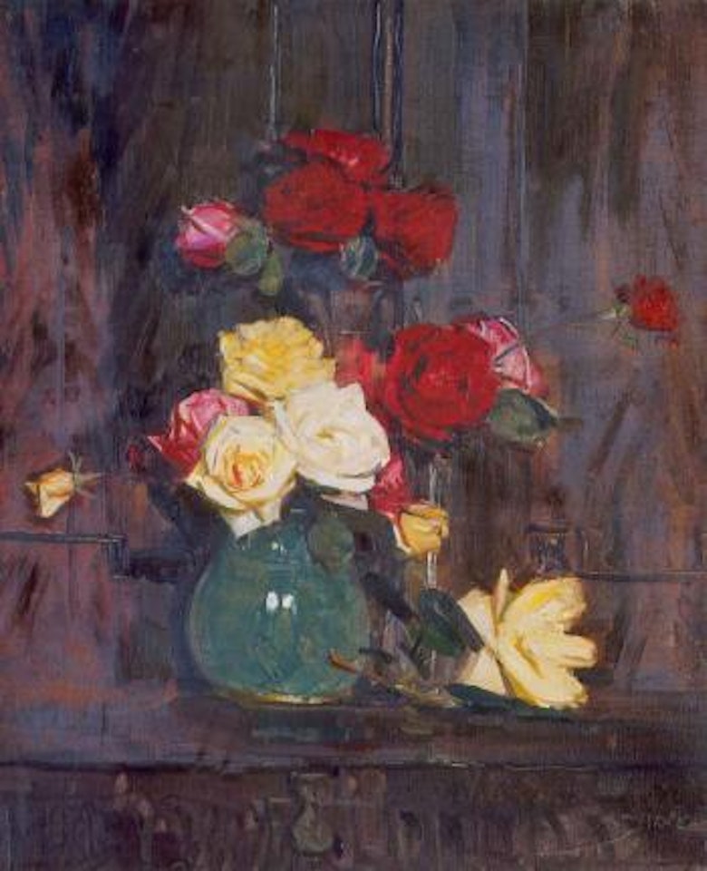 Still life with roses by Arthur Ernest Streeton