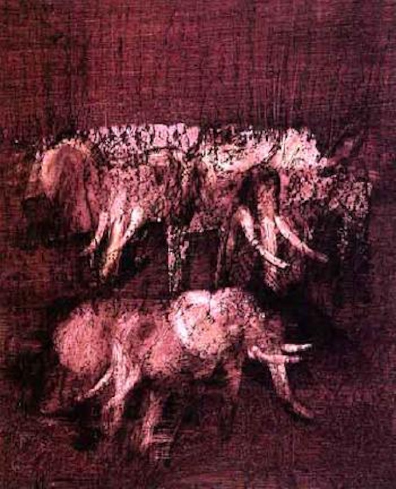 Pink elephants by Sidney Nolan
