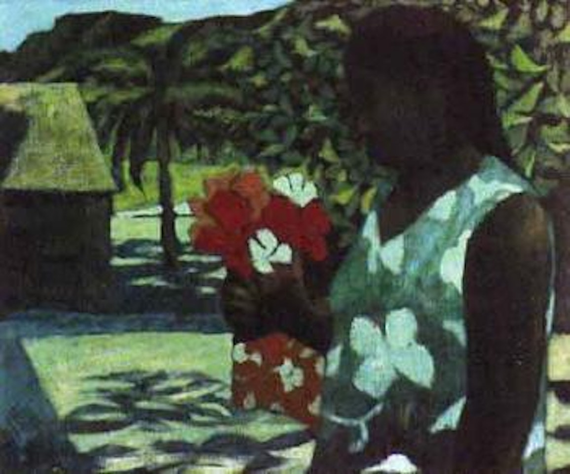 Girl with hibiscus by Ray Austin Crooke