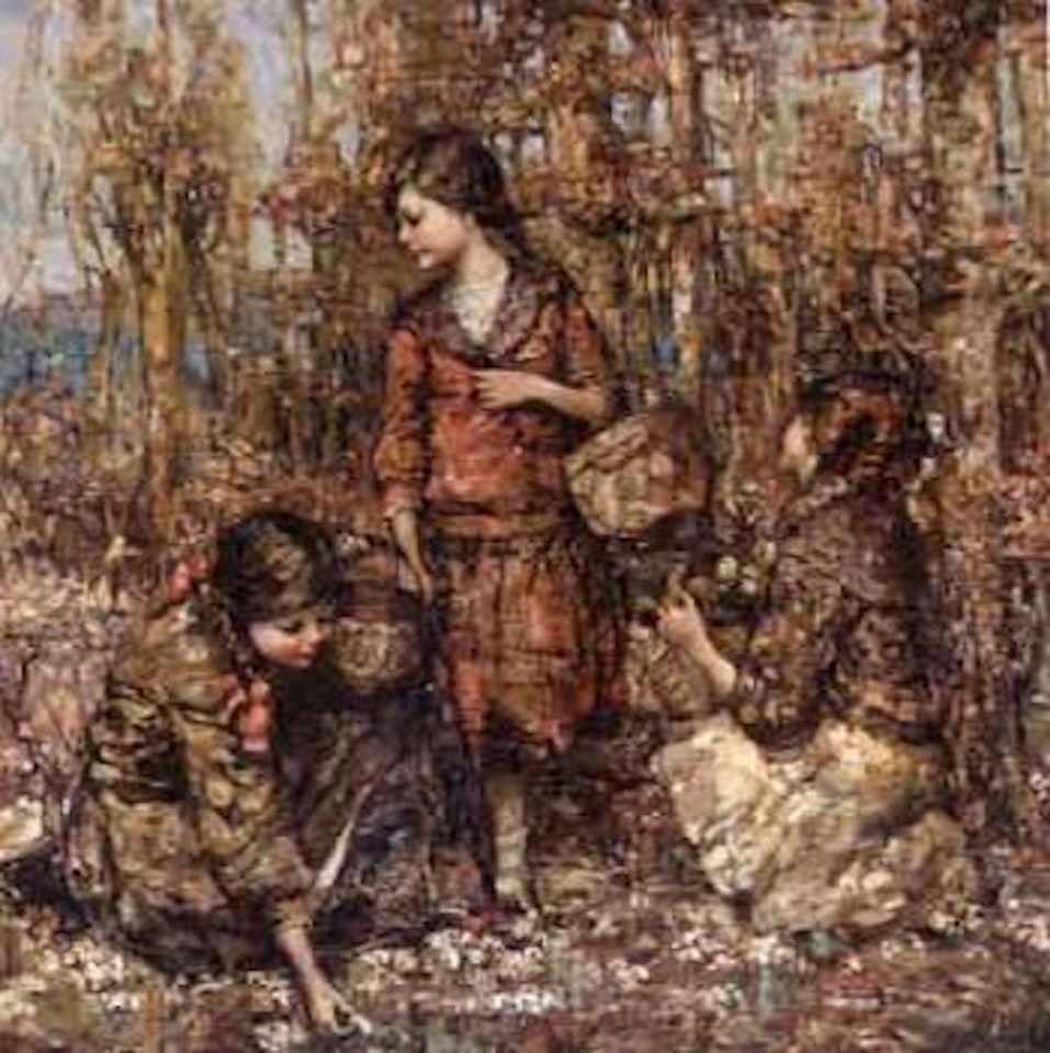Gathering snowdrops by Edward Atkinson Hornel