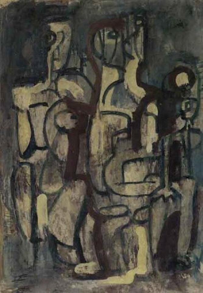 Woman and children 1957 by Ian Fairweather