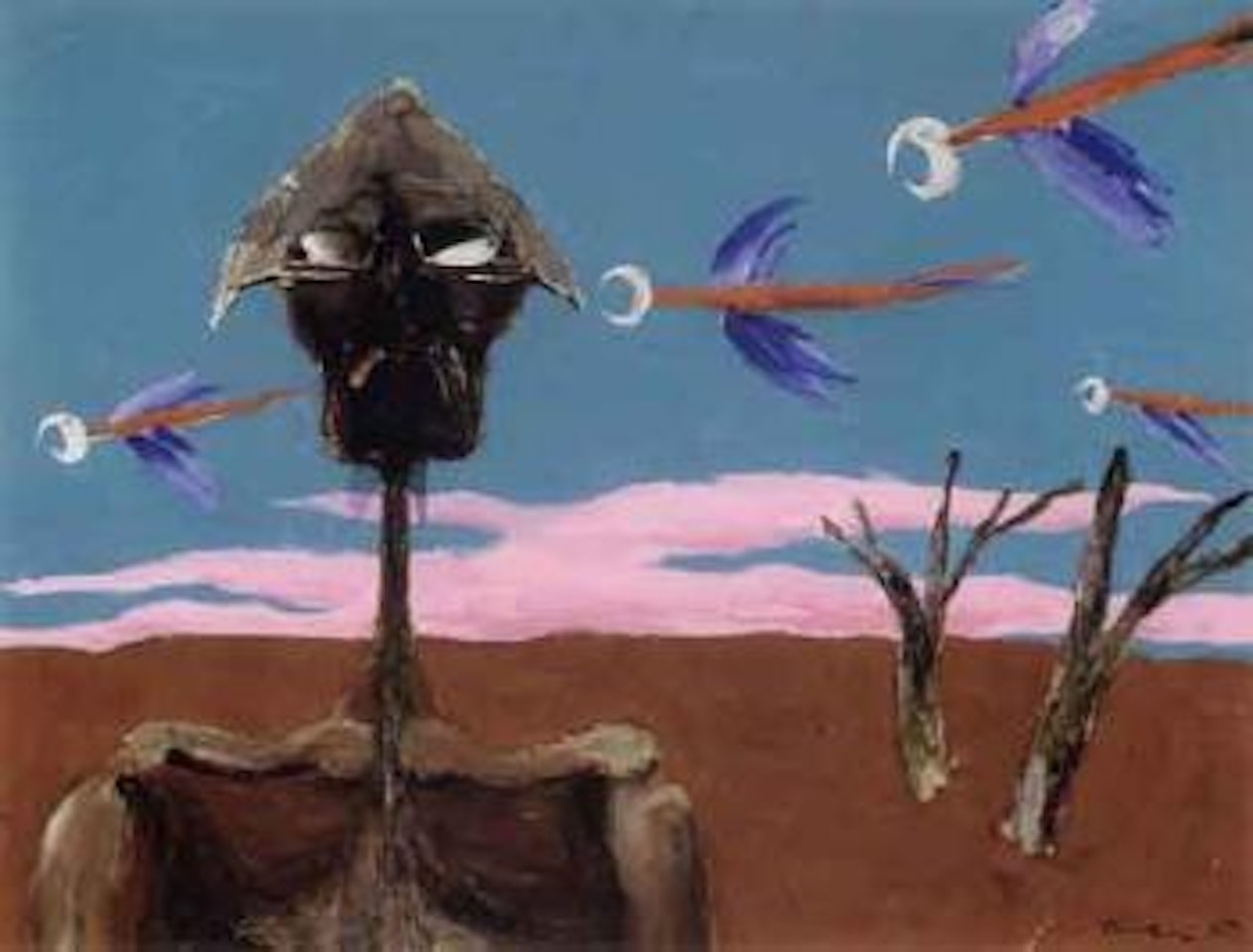 Explorer attacked parrots by Albert Tucker