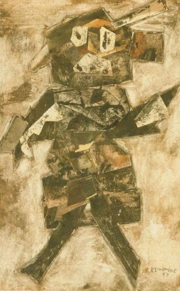 Dame en tenue de ville coiffee d'un chapeau by Jean Dubuffet